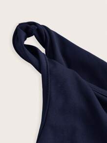 Siren Gaze 情人节勃艮第红扭纹单肩上衣女士优雅修身上衣 - 寶藍色 - 查看 9