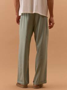 Musero Pantalones con pierna ancha y vuelta, con cintura con lazo, para primavera, verano, días festivos, vacaciones