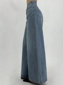 DAZY Washed Loose Wide Leg High Hem Jeans, All Season