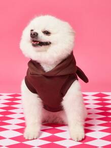 PETSIN 1 chiếc áo nỉ trùm đầu không tay cho thú cưng, trang phục cosplay hoạt hình 3D hình chú gấu dễ thương cho chó và mèo - Nhiều màu - Xem 5