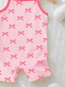 SHEIN 女婴休闲背带连体衣，适合春夏季 - 彩色 - 查看 4