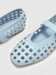 CUCCOO BIZCHIC Giày Mary Jane cổ điển, Giày đế mềm đế rỗng cho nữ, Thời trang & Thoải mái, Phù hợp với mọi mùa, Thu/Đông - Màu xanh nhạt - Xem 7