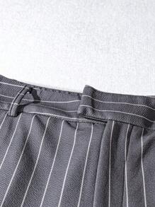 SHEIN Tall Women's Plus Size Striped Casual Straight Leg Pants Fall Cloth For Women - Multicolor - View 4
