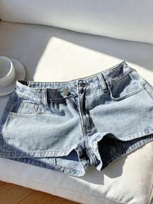 Comfortcana 女士豹纹星星口袋休闲百搭俱乐部女士性感牛仔短裤，乡村音乐会，返校季