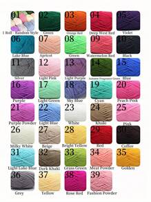 1roll Premium Yarn For Crochet & Knitting - 38 Color Soft DIY Craft Threads For Blankets, Sweaters, Scarves, Non-Pilling Durable