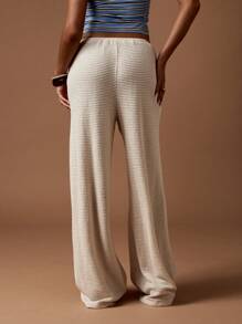 MISSGUIDED Wide Leg Waffle Knit Palazzo Lounge Pants Leisure Resort Wear Casual Beach Summer Holiday Comfort Women Pants Cozy Breathable Boho