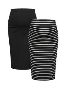 Modmama Falda de maternidad ajustable, versátil y casual