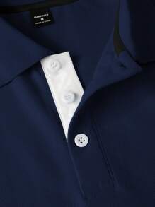 Manfinity Homme Men's 2-In-1 POLO Shirt And Drawstring Waist Shorts Set Men 2 Pieces Outfits Short Set