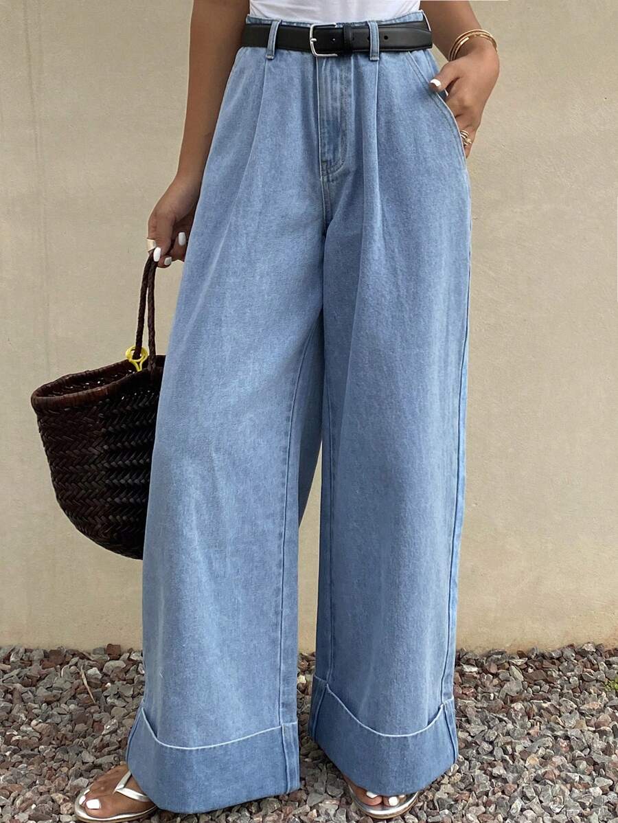 DAZY Summer New SpringStyle Casual Loose Solid Color Women Jeans