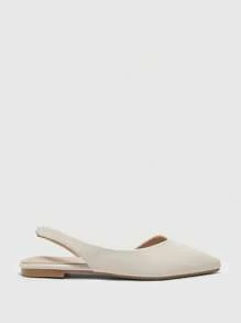 CUCCOO BIZCHIC Zapatos planos de punta afilada en beige para mujer - Beis - Ver 9