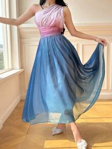 DAZY Women's Elegant Floral Print Dress, Suitable For Spring And Summer Vacation