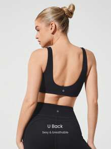 GLOWMODE FeatherFit™ Studio Crush V-Ausschnitt Kragen Abnehmbare Cups Kreuzgurt Sport-BH Für Geringen Aufprall Yoga Pilates Barre Studio Tägliches Lässig Tragen