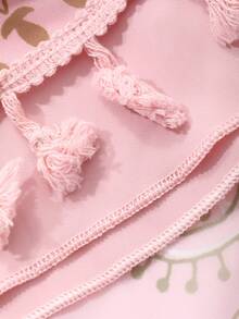 DAZY 女式宽松中长款拼布印花连衣裙，夏季假日风格 - 粉色 - 查看 7