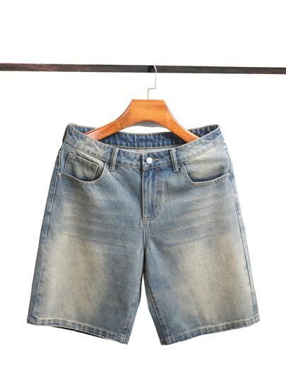 Chillumni 夏季男士休闲水洗牛仔短裤