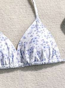 3pcs/Set Tween Girls Floral Print Tankini Swimsuit With Skirt - Multicolor - View 9