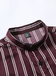 Manfinity Homme 男士条纹印花短袖衬衫 男士漂亮衬衫 男士夏季衬衫 男士衬衫 男士衬衫 男士夏季衬衫 - 彩色 - 查看 5