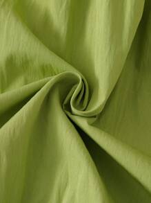 SHEIN Vintaside Kids 女童优雅甜美可爱贴花圆领盖袖荷叶边下摆宽松休闲时尚连衣裙，适合度假、旅行、生日、夏季 - 綠色 - 查看 7