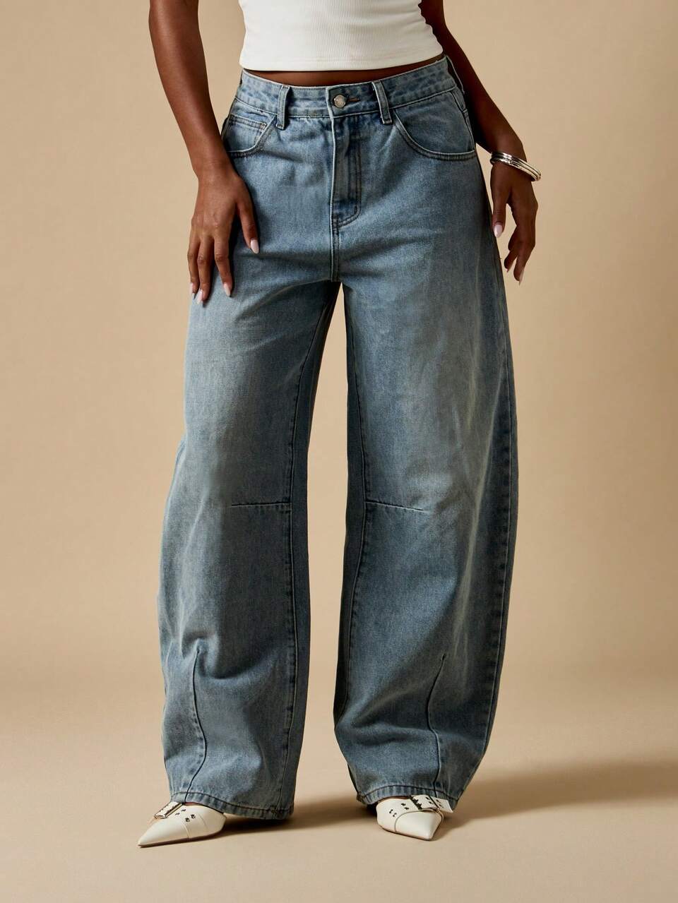MISSGUIDED High Waisted Relaxed Fit Wide Leg Barrel Jeans