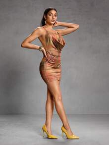 CUCCOO SZL 女士尖头时尚高跟鞋，适合派对穿着 - 黃色 - 查看 5