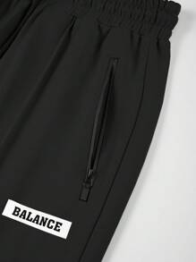 Manfinity Homme 2件套男士休闲字母印花短袖T恤和抽绳腰运动裤套装，夏季男士两件套男士套装男士两件套男士休闲套装 - 淺灰色 - 查看 7