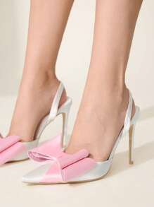 CUCCOO CHICEST 10,8 cm spitze elegante Hochzeits-High Heels, weiß und rosa mit Strass verzierter Schmetterling Dekor - Weiss - Übersicht 9