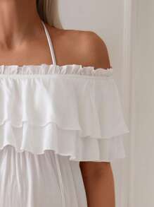 SHEIN 2025 Wiosna/Lato Casualowa, odsłaniająca ramiona, plażowa narzutka ciążowa