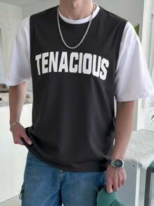 SHEIN Teen Boy Casual Sleeveless Top, Sports & Street Style Punk Rock Casual Outgoing Party Festival, Suitable For Spring And Summer - Black - View 1