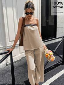 SHEIN Essnce Women Two Pieces Outfits For Daily Wear