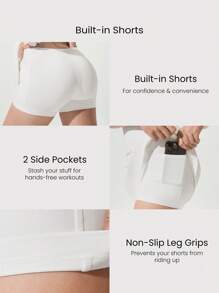 GLOWMODE Quick-Dry Weekend Enthusiast Adjustable Spaghetti Strap Cutout Back Contrast Color Active Dress Low Impact Tennis Golf Pickleball Daily Casual Wear - White - View 5