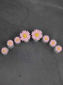 4PCS/8PCS Silicone Toe Spacers - Chrysanthemum Pearl Pedicure Tools For Beach/Camping Summer Nail Care & Pain Relief Separators