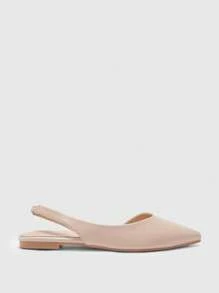 CUCCOO BIZCHIC Almond-Color Pointed Toe Flat Shoes For Women - Pink - View 8