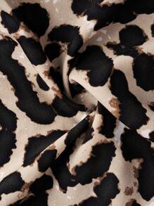 Lavishia Tie Front Leopard Skirt - Multicolor - View 6