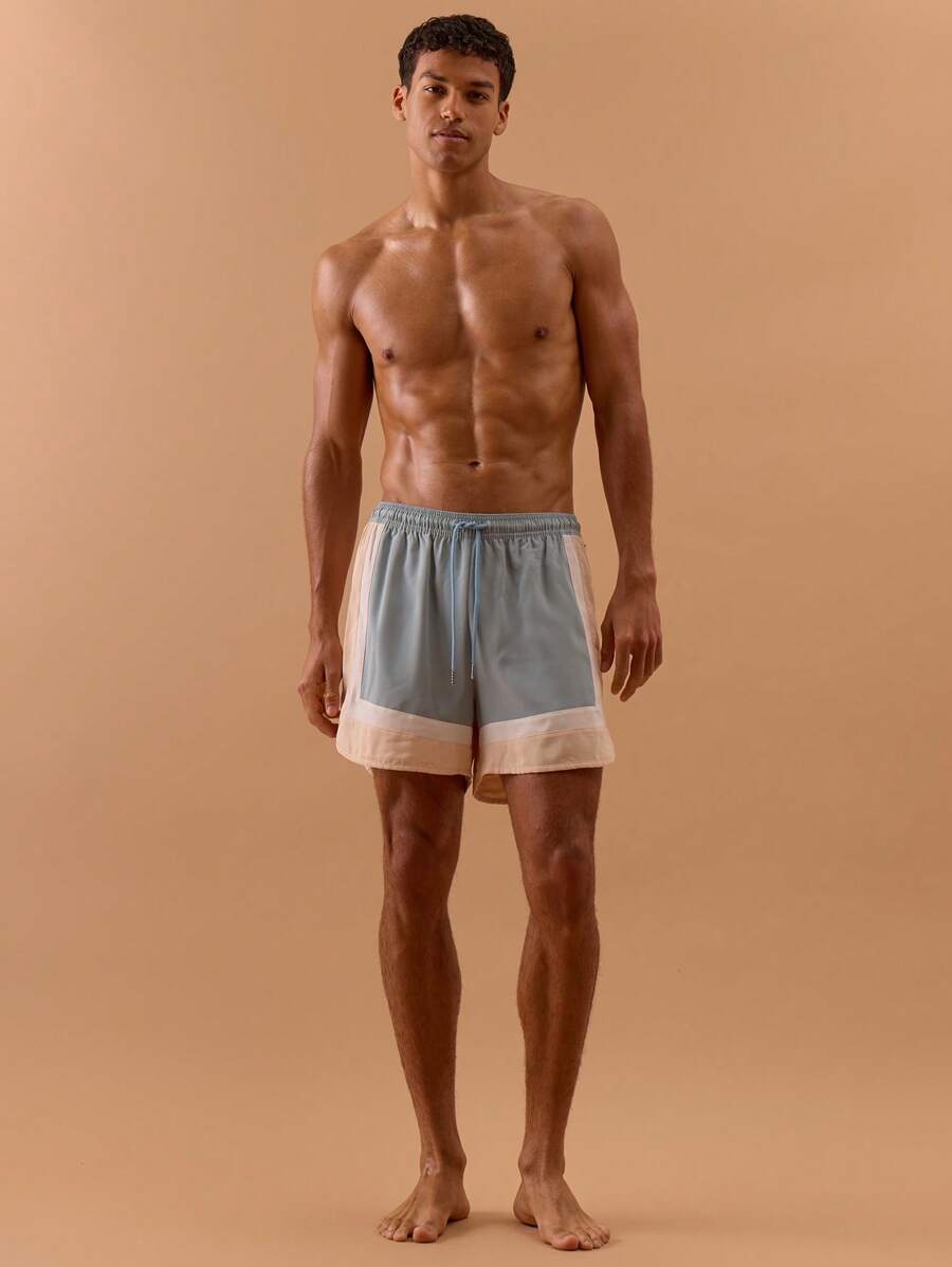 Musero Men Colour Panel Swim Shorts Spring, Summer, Holiday, Vacation - Multicolor - View 1