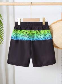Tween Boys Game Controller Printed Swim Trunks, Beach Shorts, Casual Holiday Placement Print Design - Multicolor - View 2