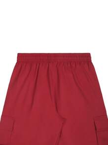 Manfinity LEGND 男士休闲纯色抽绳腰工装裤 - 紅色 - 查看 5