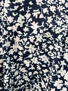 SHEIN 2件套孕妇休闲纯色短款T恤和碎花裙，夏季 - 白色 - 查看 7
