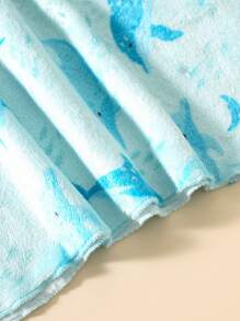 SHEIN 男婴可爱卡通印花连帽泳衣罩衫，适合夏季海滩度假