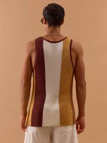 Musero Knit Stripe Scoop Neck Tank Top Spring, Summer, Holiday, Vacation,
