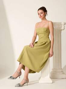 CUCCOO CHICEST 蕾丝网绿色尖头细高跟鞋，女式婚礼派对高跟鞋，露背设计