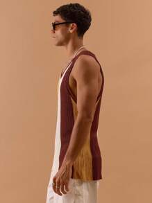 Musero Knit Stripe Scoop Neck Tank Top Spring, Summer, Holiday, Vacation,
