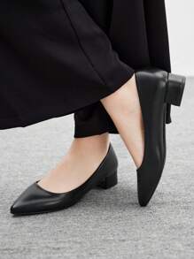 CUCCOO BIZCHIC 女士尖头平底鞋，简约时尚 - 黑色 - 查看 3