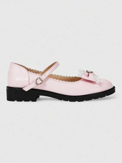Kawaii Nuevos zapatos planos con tacón grueso para mujer, de moda, para fiestas, y sexys