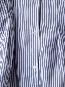 Franclia Elegant Short Sleeve Striped Shirt, Fitted Waist Puff Sleeve Dress, Suitable For Women