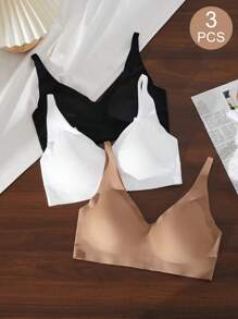 Snug Zone 3 pièces Soutiens-gorge sans couture sans fil de base pour femmes