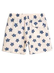 Surfspeed Men's Leisure Turtle Print Beach Shorts, Hawaiian Men Swim Trunks Funny Beach Wear Men Beach Shorts - Beige - View 2