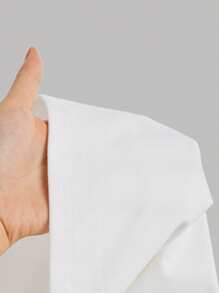 SHEIN Tween Girls Casual Basic Ribbed High Waist Ruched Slim Flared Pants, Back To School - White - View 10