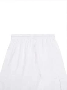 Manfinity LEGND Men's Solid Color Casual Drawstring Elastic Waist Summer Shorts