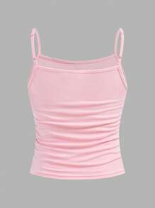 SHEIN Girlism 3pcs/Set Tween Girls' Slim Fit Sporty Camisole Basic Tops, School, Campus, College - Baby Blue - View 6