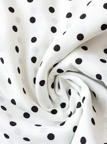 Flirla Conjunto de 2 piezas de short sin mangas con estampado de lunares en estilo francés casual para mujer talla grande, para verano