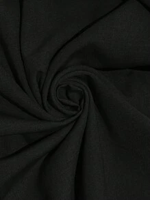 SHEIN LUNE Abito a-line con scollo a v, fiocco legato sul davanti, volant bordo, realizzato in fibra di bambù e lino, abito casual elegante da donna adatto per vacanze e uso quotidiano